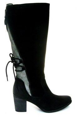 Alternative view of Yokono black boot with zip back