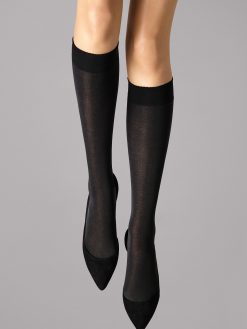 Wolford Velvet de Luxe 50 denier Knee-highs in black