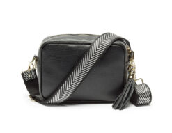 Elie Beaumont crossbody bag in black leather NEW