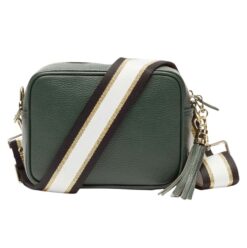 elie beaumont crossbody bag in bottle green leather new