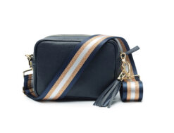 Elie Beaumont crossbody bag in navy leather NEW
