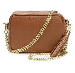 elie beaumont crossbody bag in tan leather new