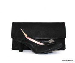 Le Babe shimmering black clutch bag NEW