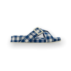 Camper blue & white check slide