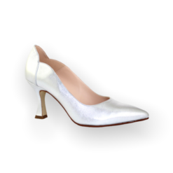 Alternative view of Marian silver court shoe with princess heel