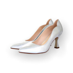 Marian silver court shoe with princess heel
