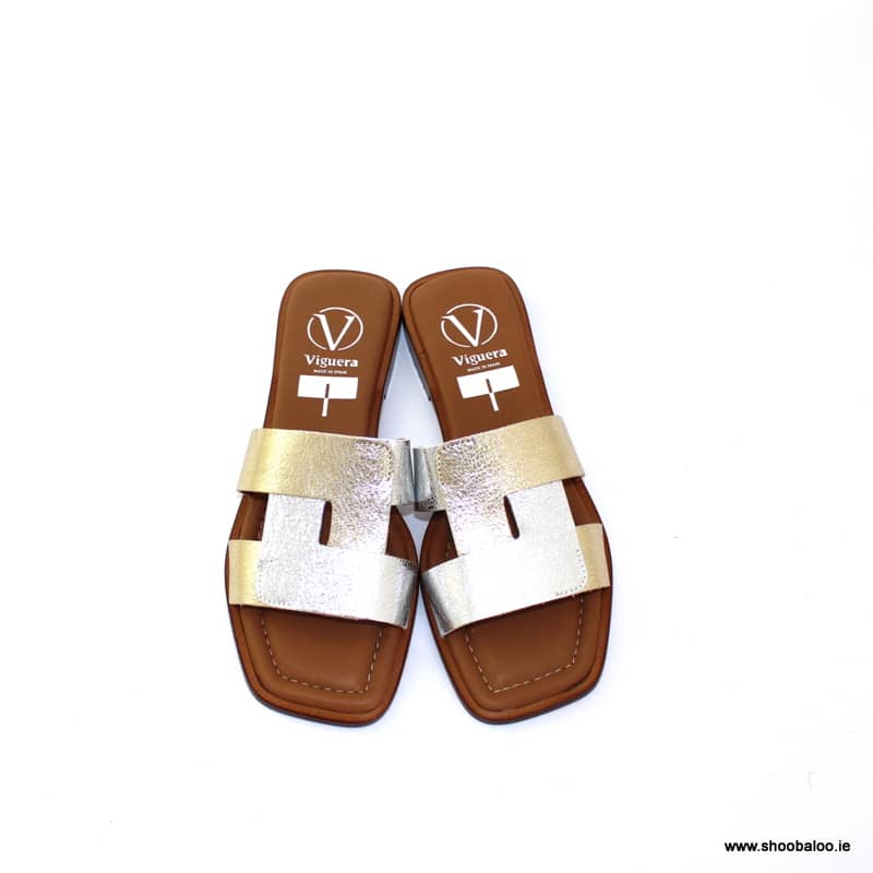 Viguera gold & silver leather mule - Image 3