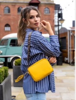 Alternative view of Elie Beaumont crossbody bag in sunshine yellow leather NEW