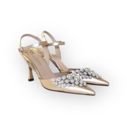 marian platino dance sandal with silver beads new