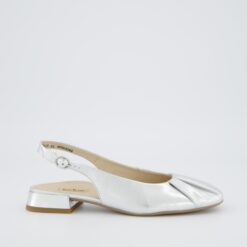 paul green slingback flats in silver new