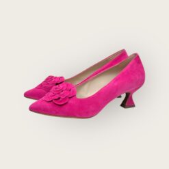 marian hot pink kitten heel with flower new