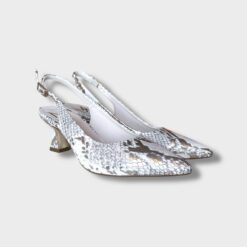 marian platino snakeprint slingback new