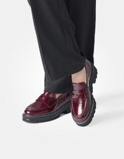 paul green wine patent loafer new