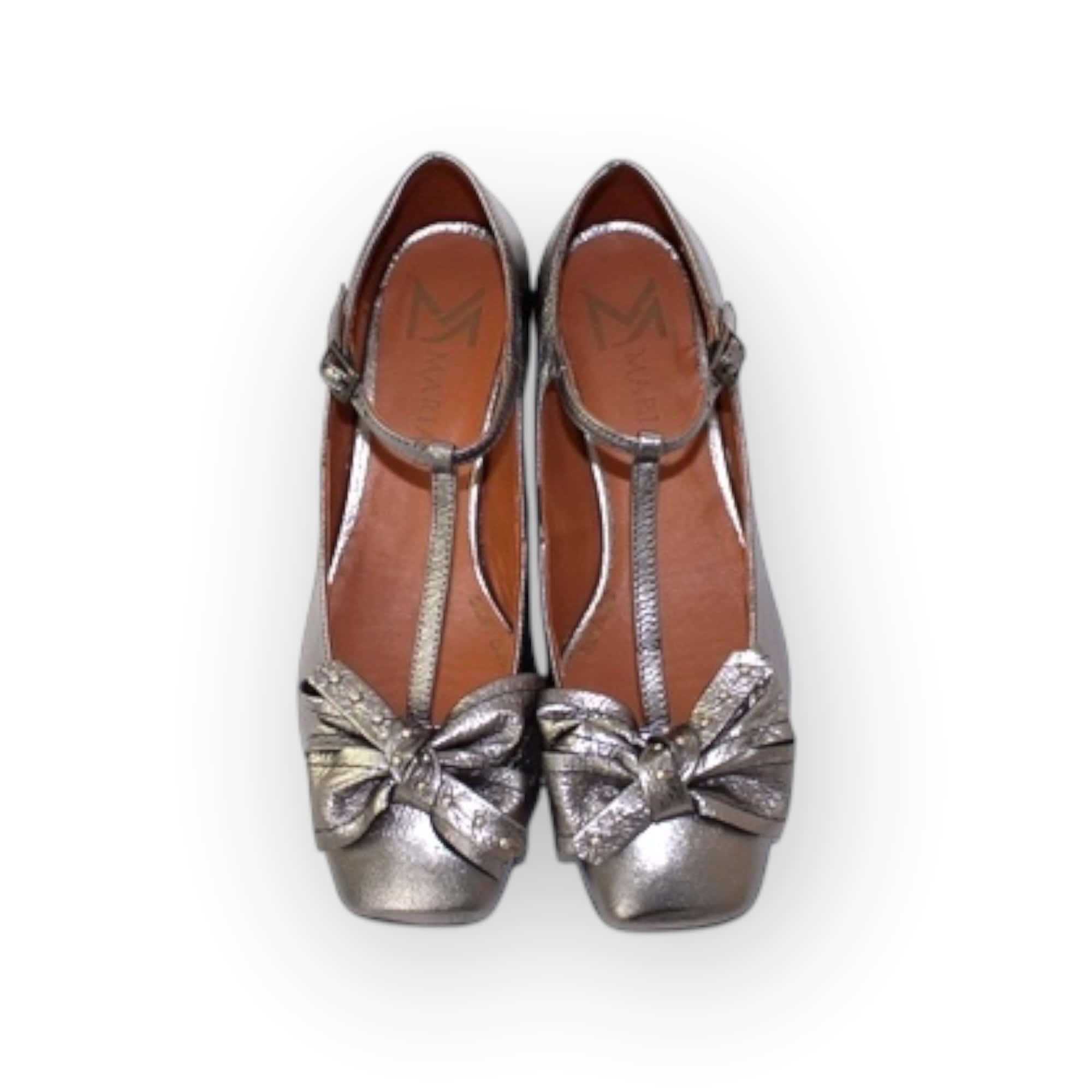 marian silver sparkly pump with bow new