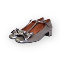 marian silver sparkly pump with bow new