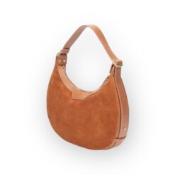 elie beaumont crescent suede bag in tan new