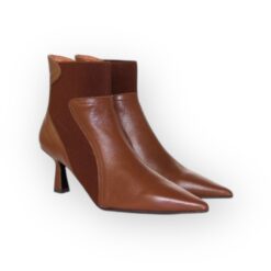 marian pointed ankle boot with princess heel in vanilla leather new