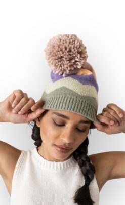powder nora bobble hat sage mix new