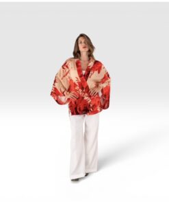 powder kimono jacket in rouge blooms new