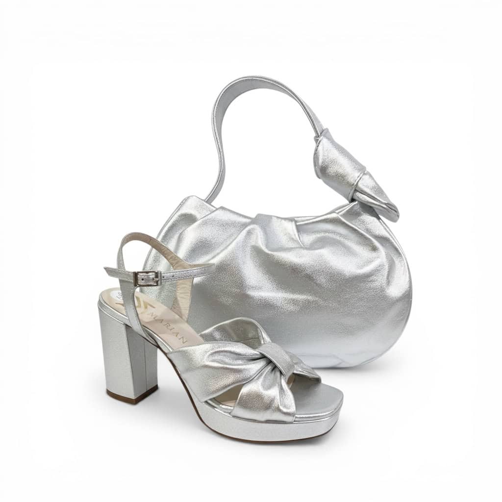 marian silver platform sandal new