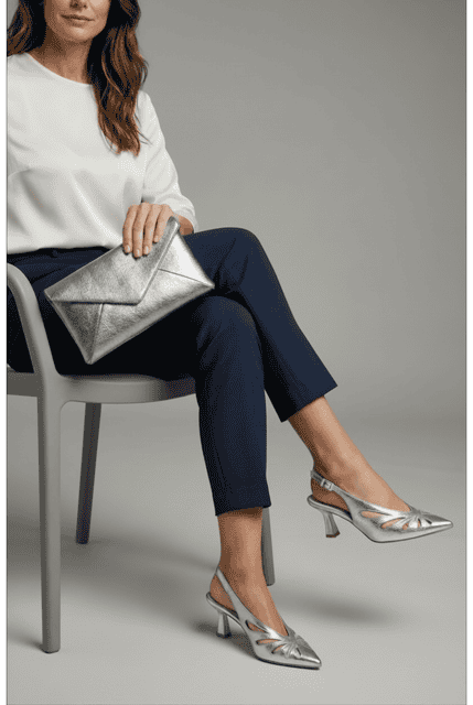marian silver slingback new
