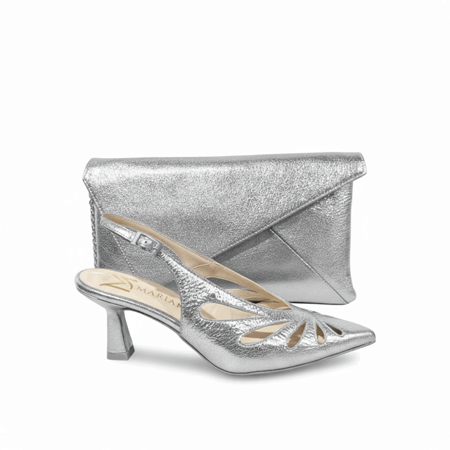 marian silver slingback new
