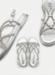 la repo silver flat sparkly sandal new