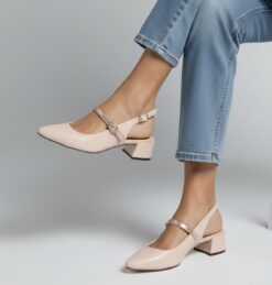 carl scarpa belmonte blush/rose gold leather mary janes new