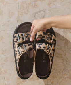 genuins honolulu leopard platform slide new