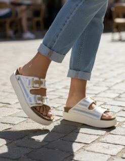 genuins hawaii platform slide in celeste blue new